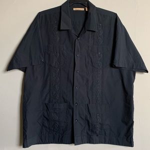 The Havanera Co. Black Guayabera Button-Down Shirt